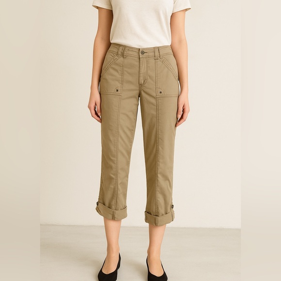 MAURICE CARGO PANTS TAN SIZE 7/8 - Picture 2 of 7